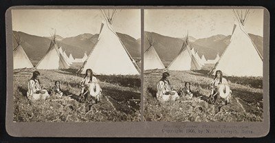 Salish Nation, Butte Montana Stereograph – 1908